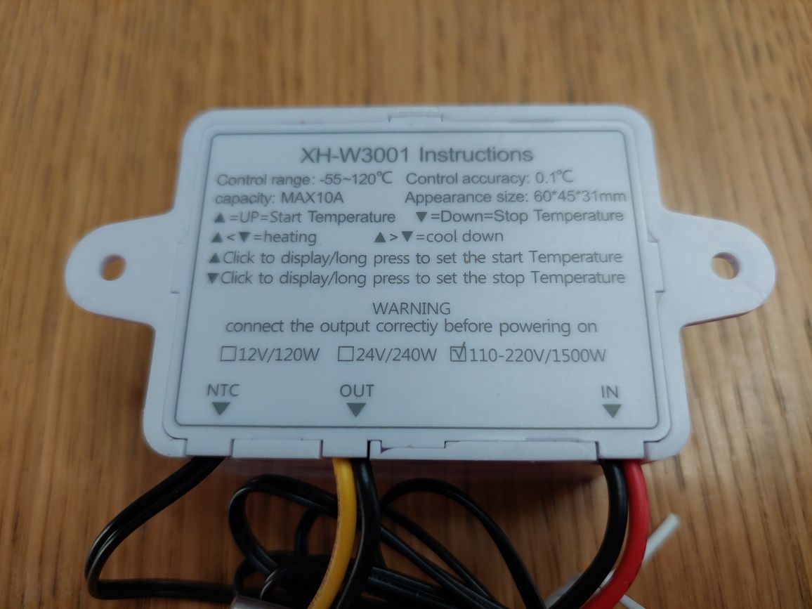 Przekaznik temperaturowy termostat kontroler 220V 1500W