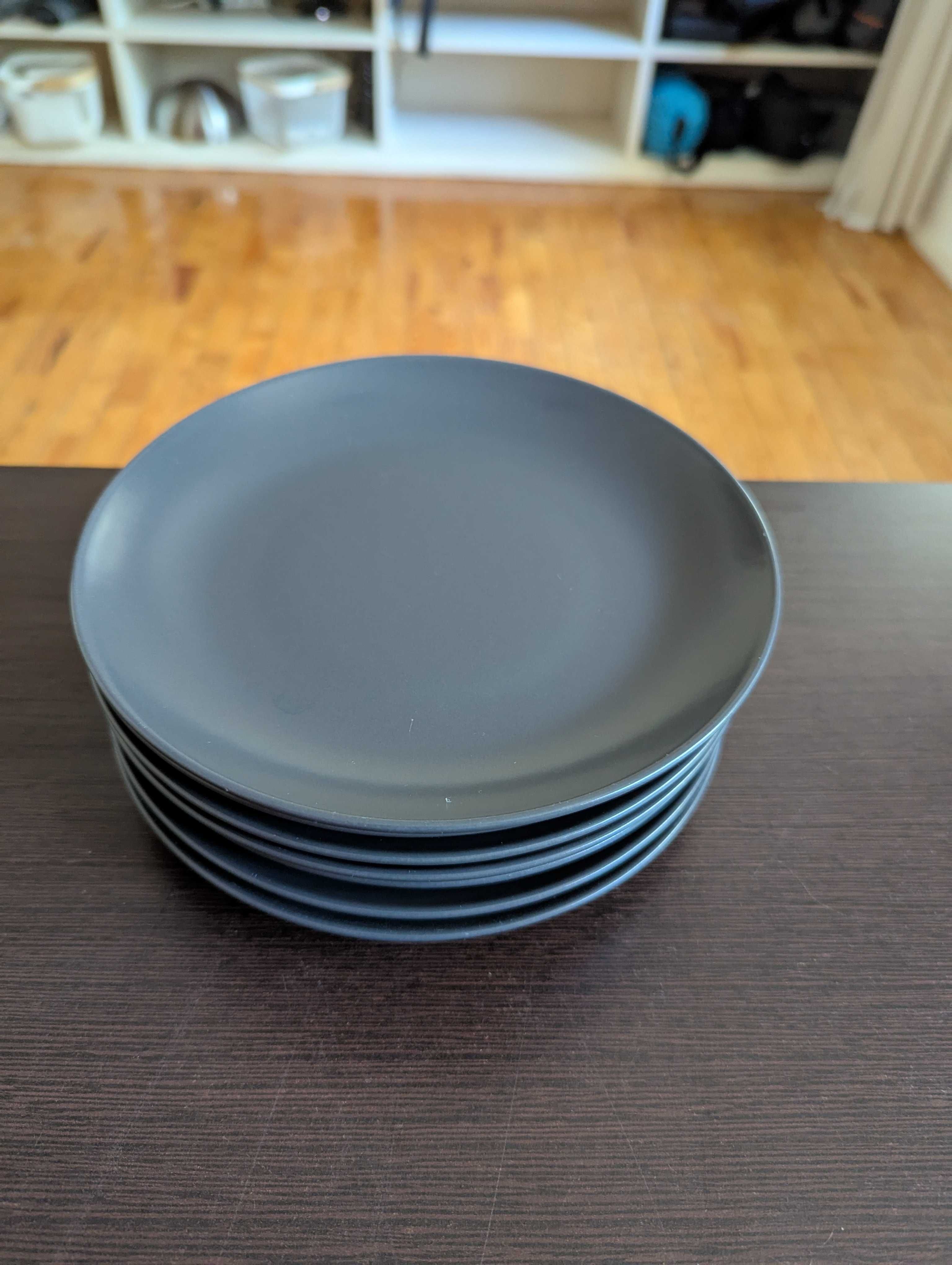 Jogo de pratos IKEA FARGKLAR (23 unidades (gres mate, cinza escuro)