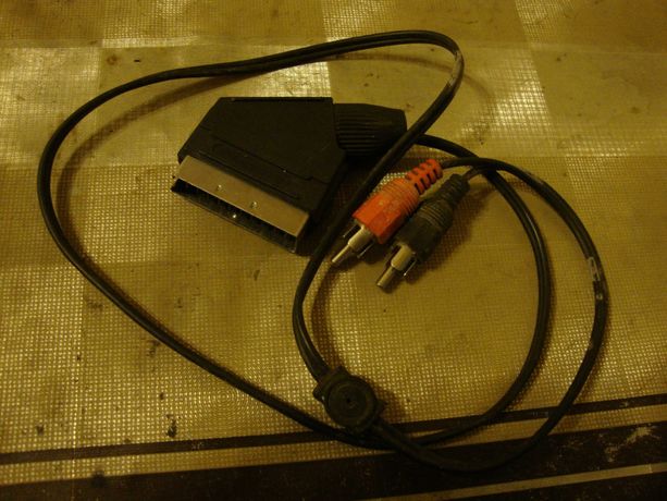 kabel; EURO - m.cin; czer+czarny;  0,8 mb;