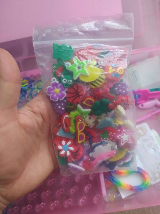 Великий набір резинок для плетіння 2шт+пакет брелків