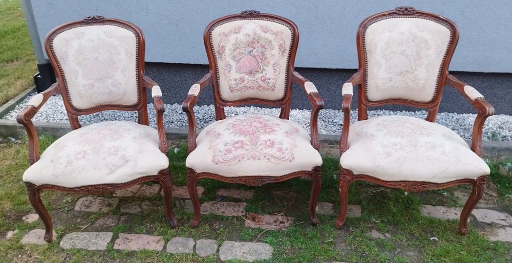 Fotel Gobelin , styl Ludwikowski