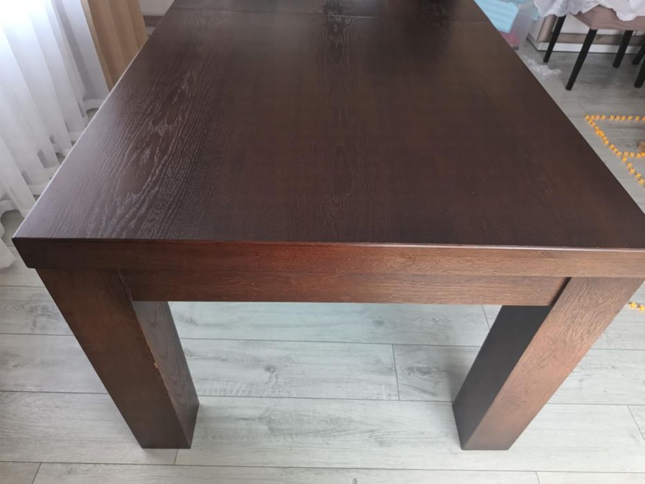 stół 8os. duży solidny 100x200 kolor orzech.