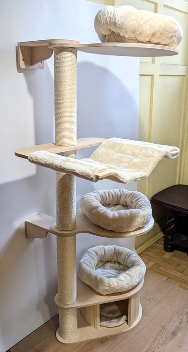 Natural Paradise Magnolia Drapak dla Kota Ścienny Kremowy DUŻY SOLIDNY