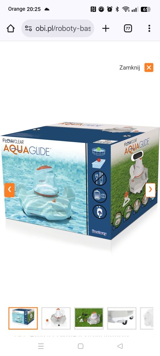 Odkurzacz Basenowy Aquaglide Bestway 58620 jeździk czyściciel dna base
