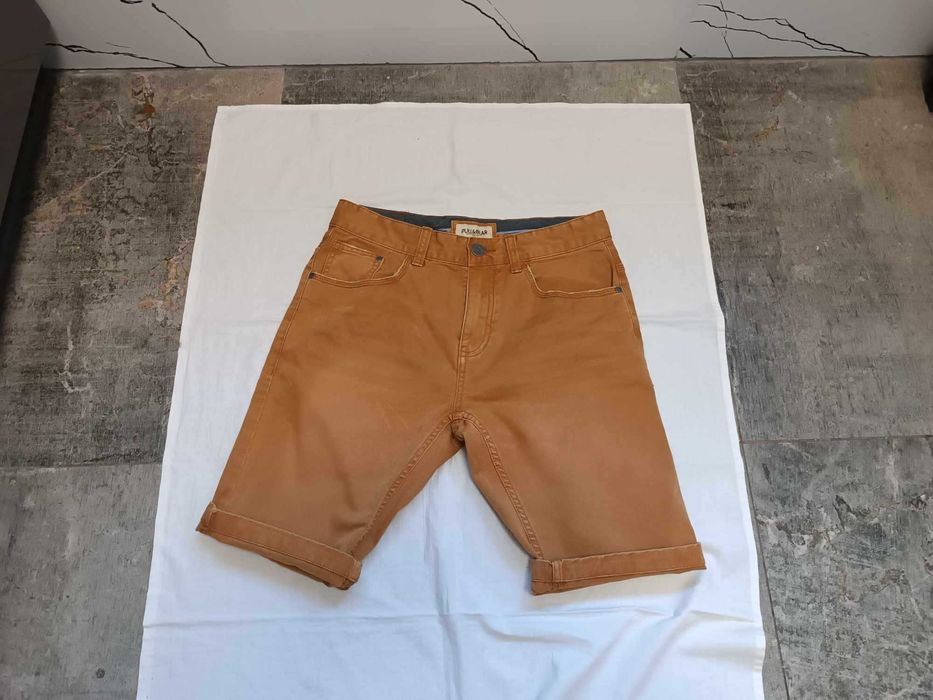 Szorty - spodenki młodzieżowej kolor musztardowy- 38- M - "Pull&Bear".