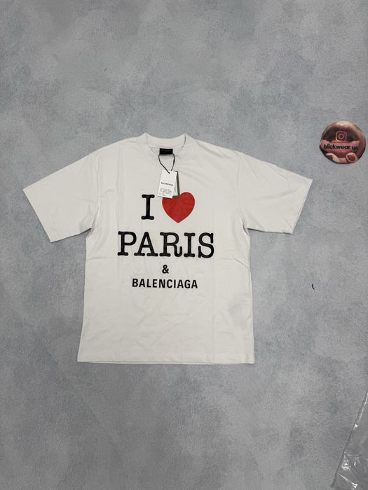 футболка Balenciaga I love paris White tee S M L
