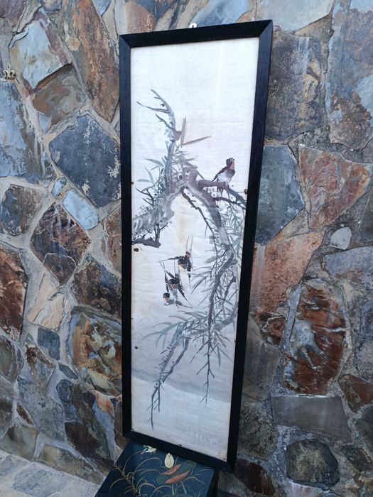 Pintura Chinesa antiga em tecido 1,45 mt