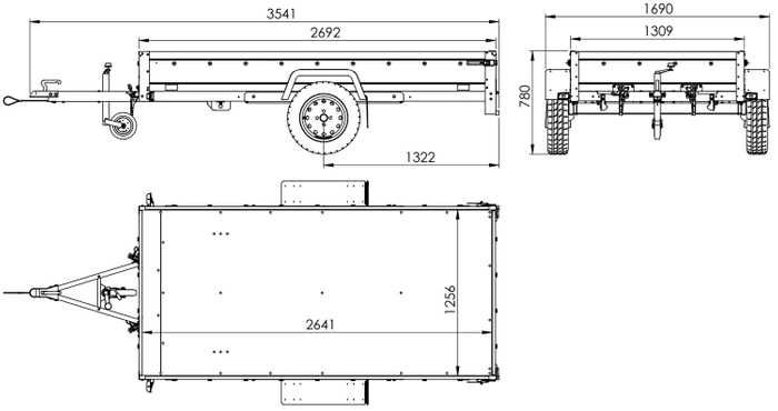 Przyczepka 264x125 UNITRAILER GARDEN 264 KIPP ze stelażem i pokrowcem