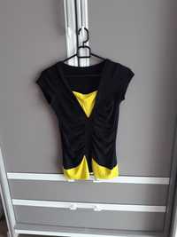 Koszulka damska rozmiar S czarno-żółta