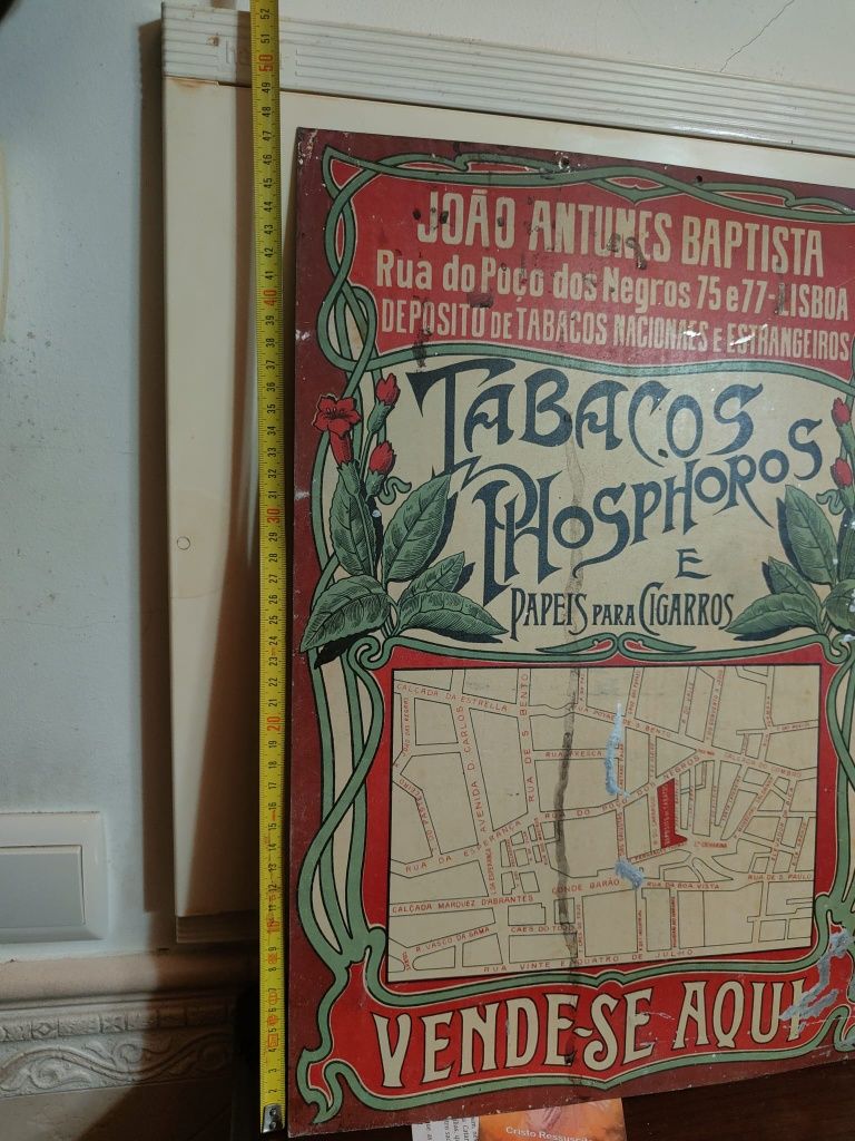 Chapa publicitária antiga Tabaco