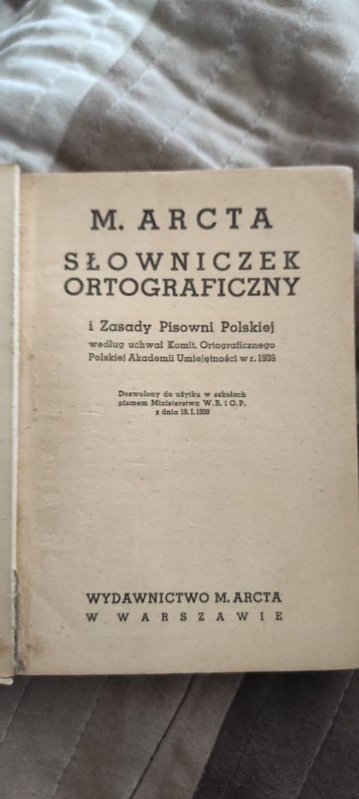 M  ARCT słowniczek ortograficzny zasady pisowni 1939