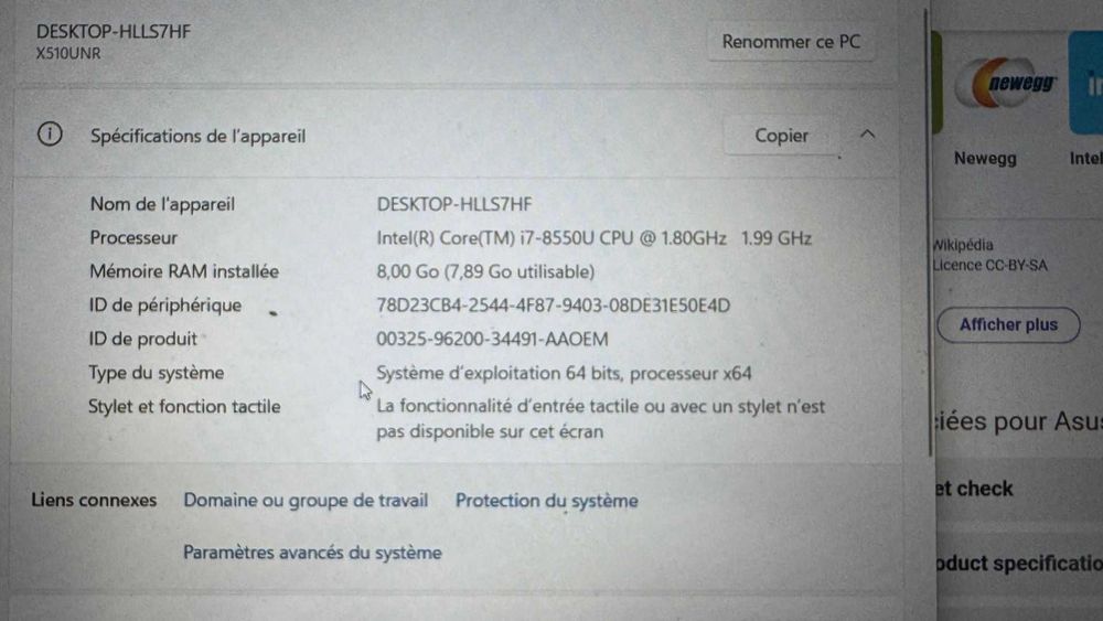 Laptop ASUS VivoBook S15 – i7 8. gen / SSD 1 TB + 120 GB /