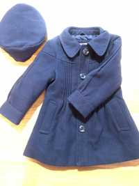 Дитяче демісезонне кашемірове пальто з беретом