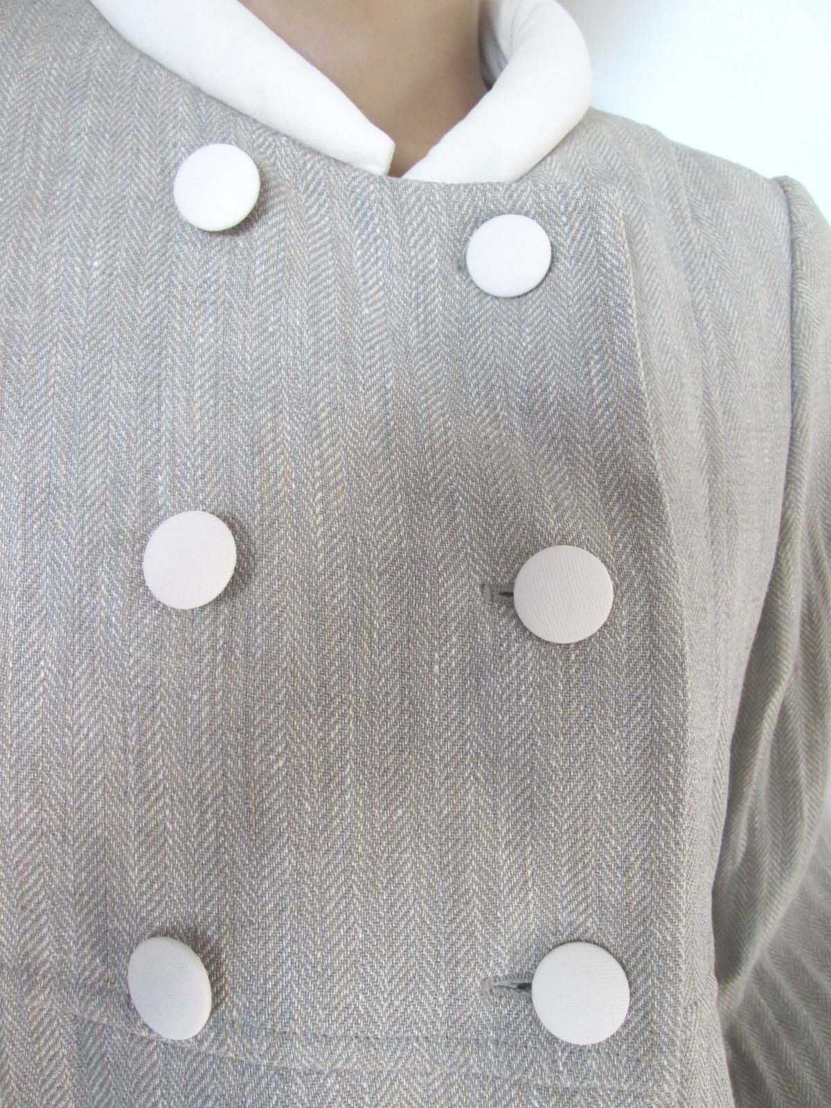 Paul Costelloe lniany wiosenny letni płaszcz vintage 100% len 10 M 38
