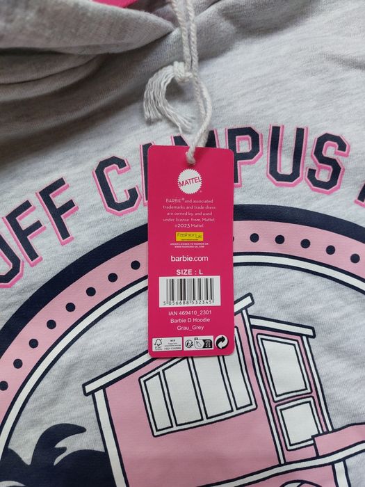Bluza NOWA szara z kapturem Barbie