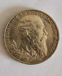 Німецька Імперія Баден 1902 срібна монета 5 марок 27,7 г