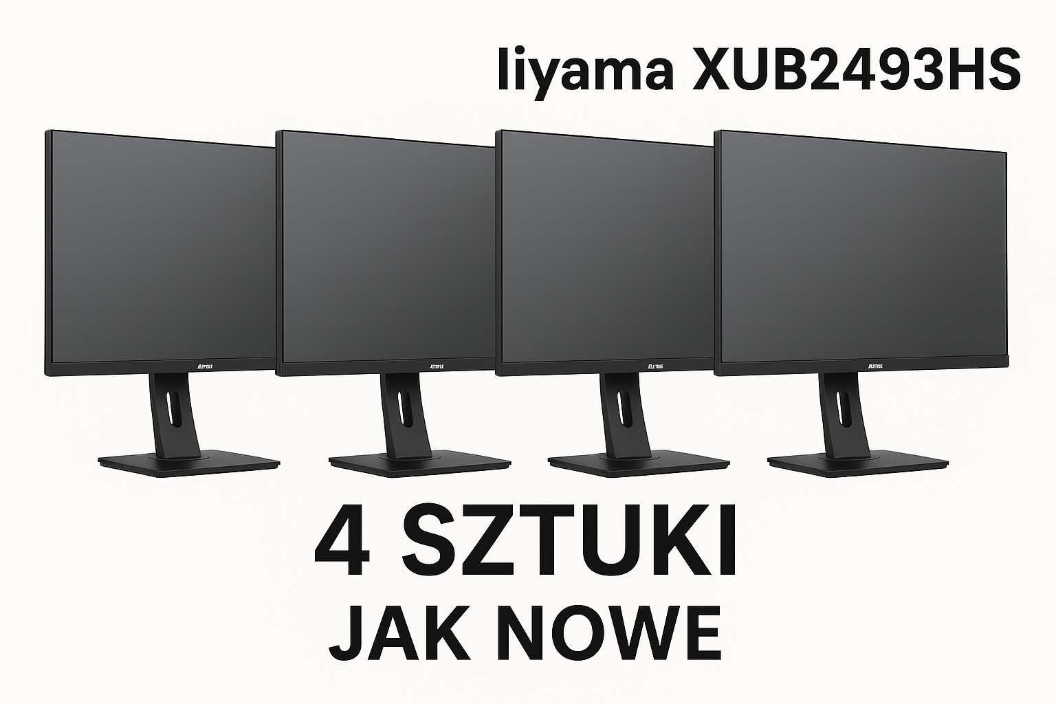 Monitor iiyama ProLite XUB2493HS – 4 sztuki, stan idealny, pivot