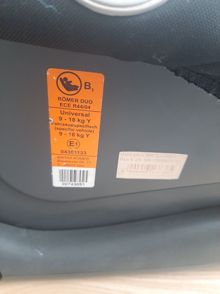 Fotelik Romer Britax Duo Plus 9-18 kg
