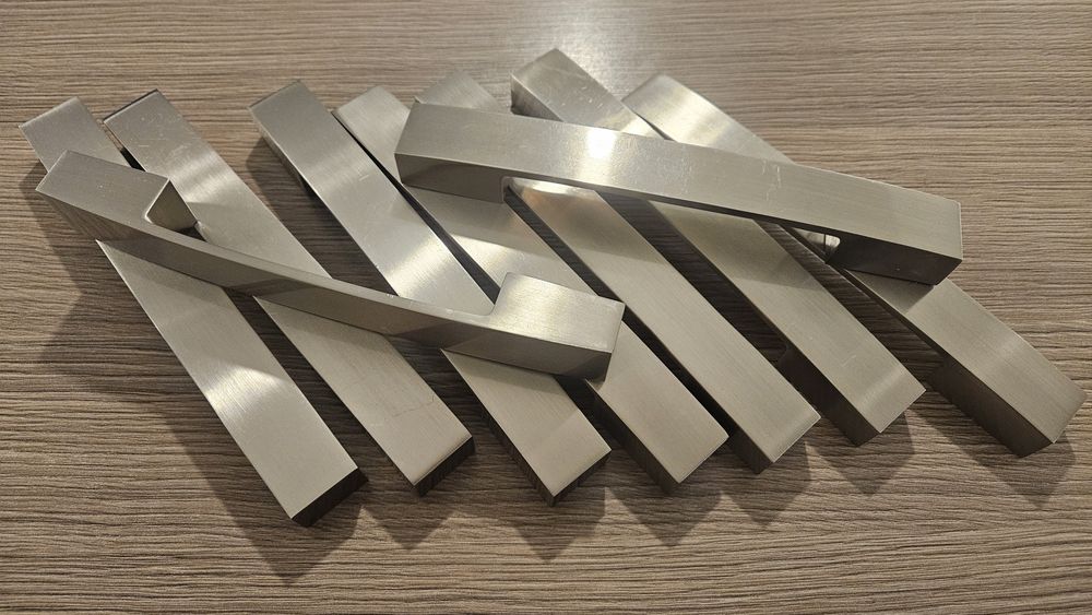 Uchwyty do mebli, chrom szczotkowany, 9 szt