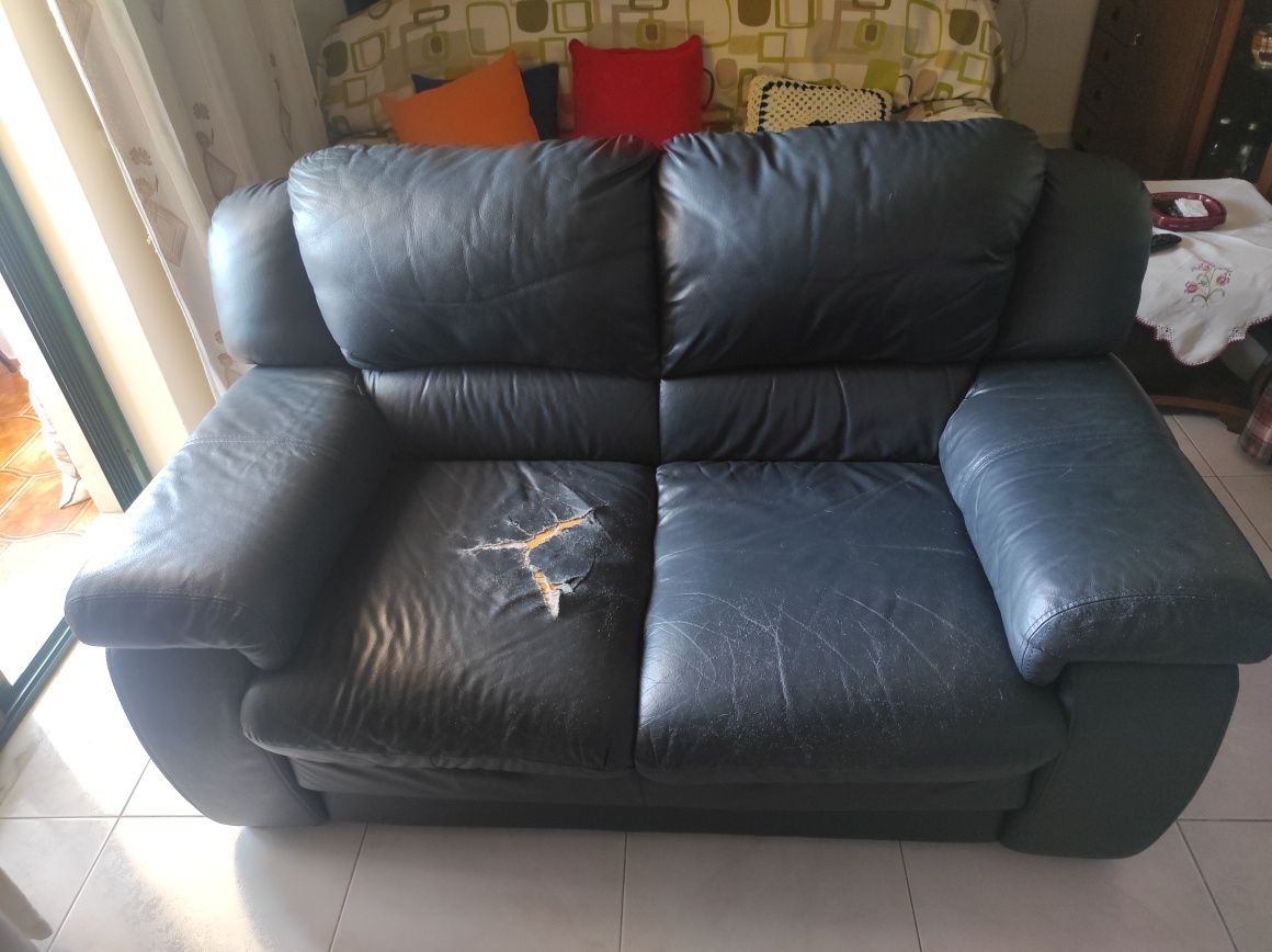 Sofá em Pele 2 Lugares