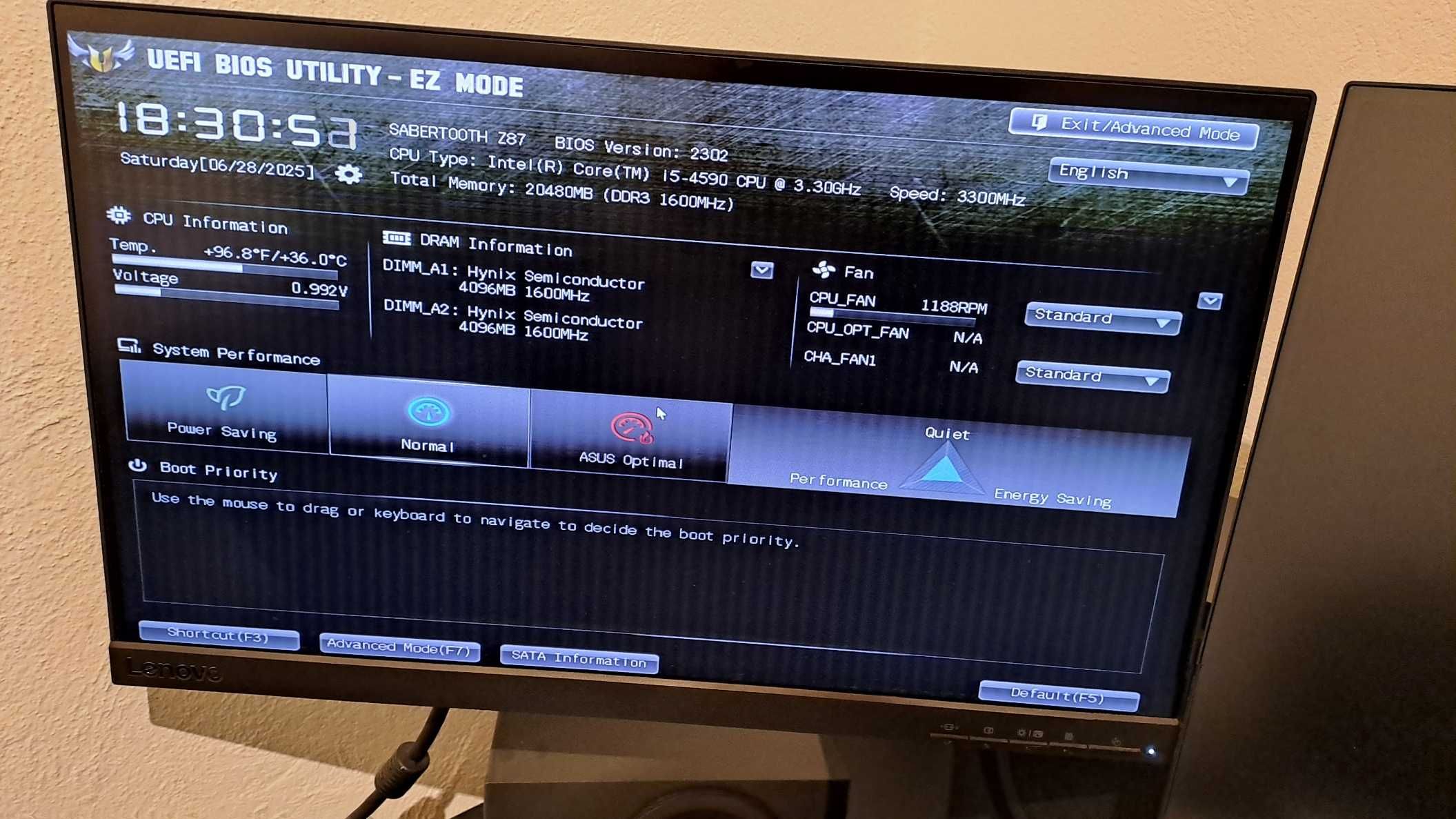 Bundle Core i5-4590 / Board Asus Z87 Sabertooth / 20GB DDR3 Hynix