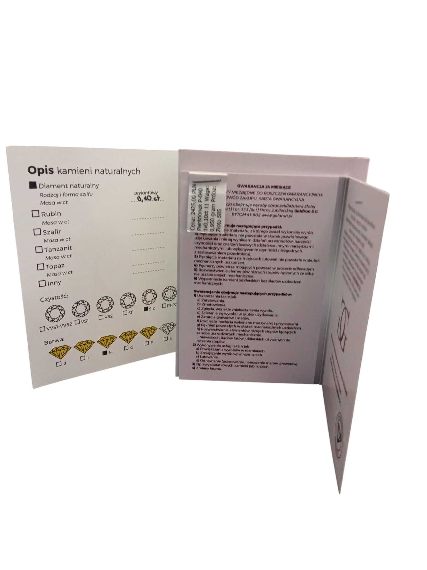 Pierścionek z diamentem 585 0,90 g Certyfikat / Nowy Lombard / TG