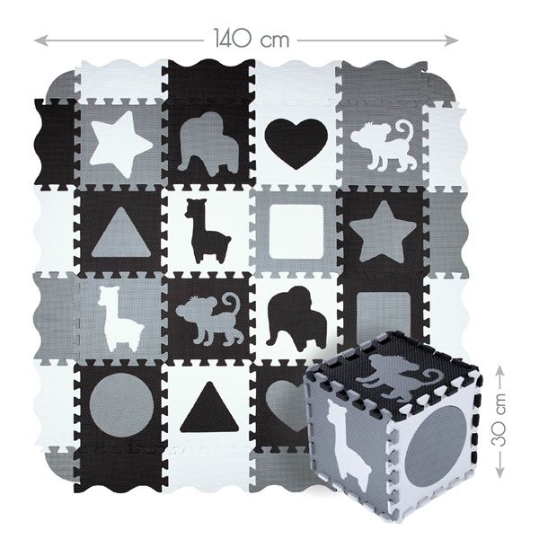 md03 mata dziecięca puzzle kojec gray 36 elementów 140x140cm nils fun