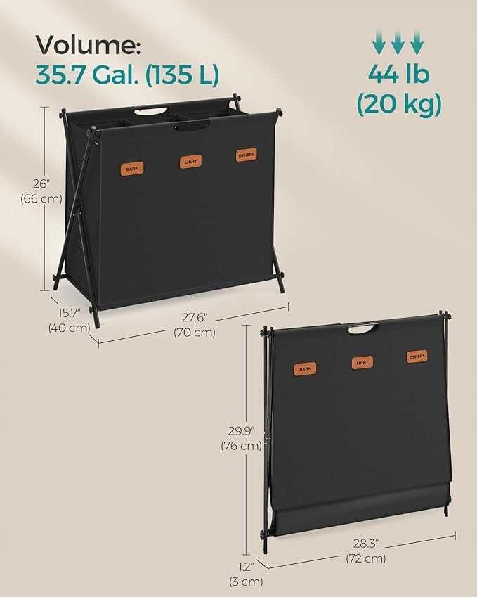 Kosz na pranie Songmics 135 l LCB130B01 T26