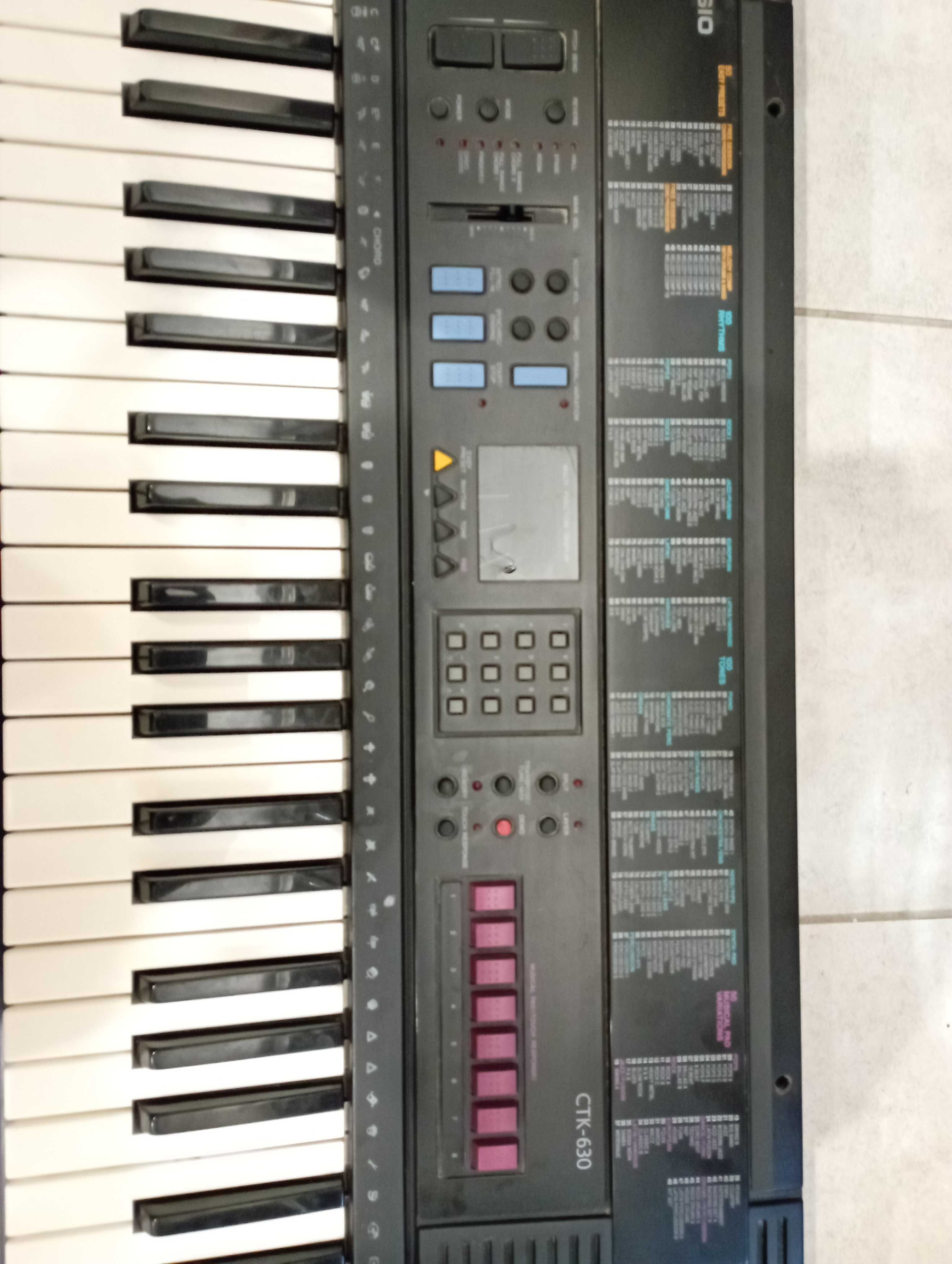 Keyboard Casio CTK-630 z zasilaczem, 5 oktaw, dużo programów, stan ok.