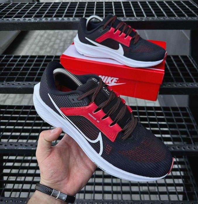 Кроссовки Найк мужские черные сеточка Nike черно белые