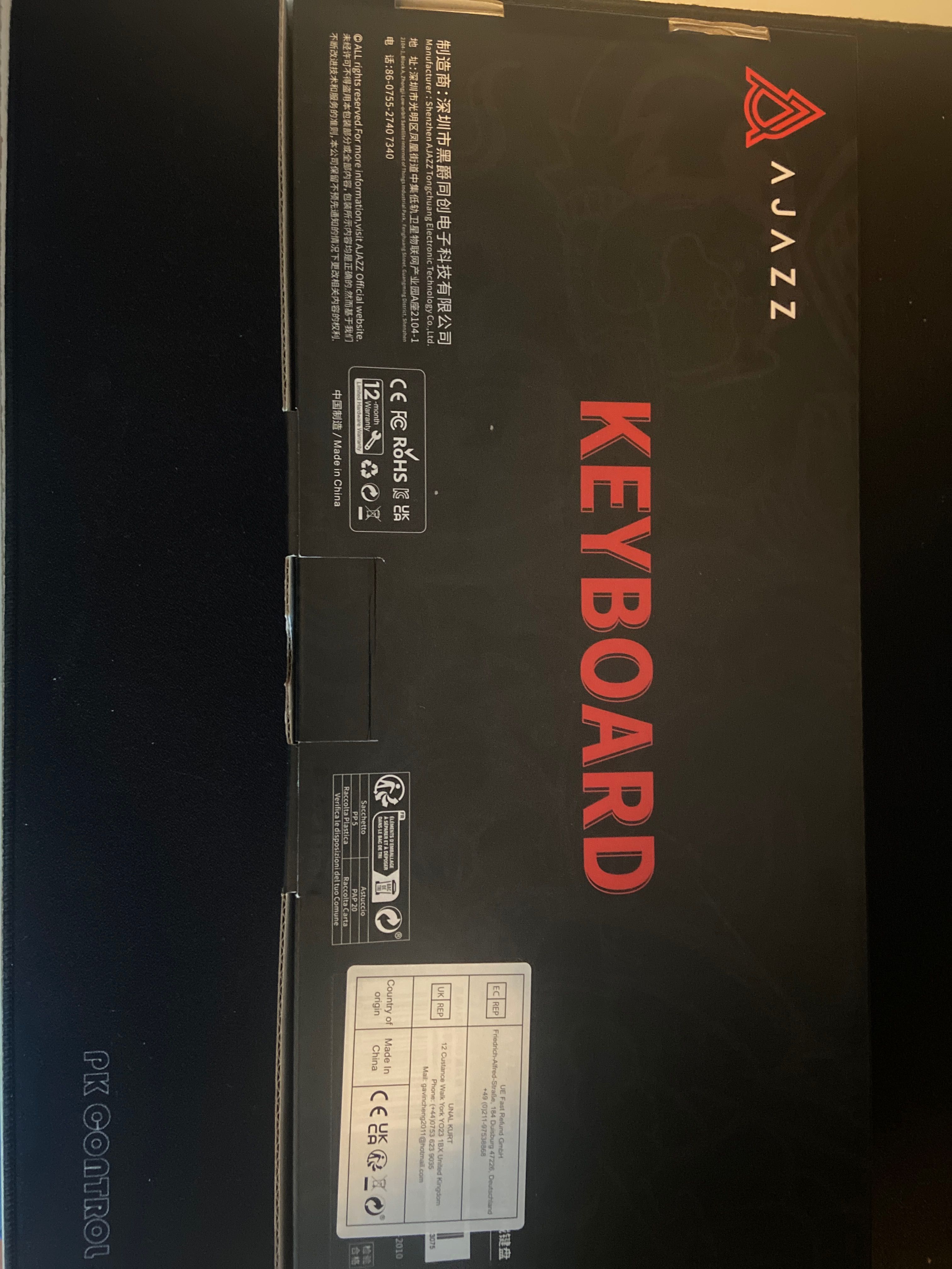 Teclado Gamer Mecânico:  Ajazz Ak820 Pro  Cabo/Bluetooth/2.4ghz