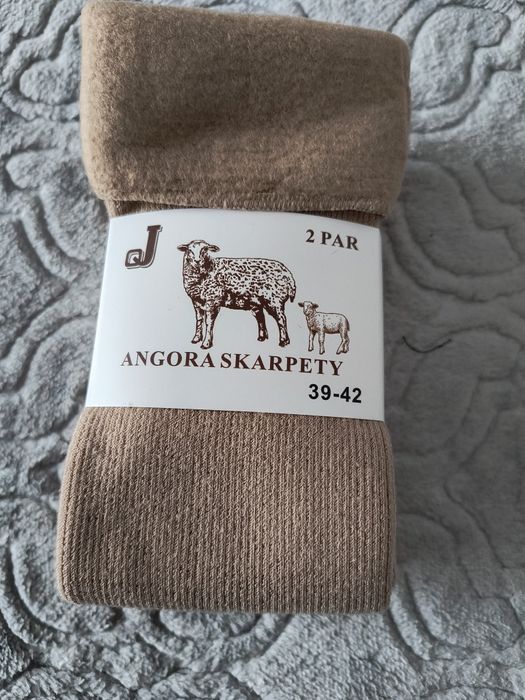 2 pary ciepłe SKARPETY GRUBE ANGORA 39-42 unisex