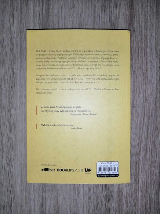 Książka Grace i Grace Margaret Antwood Netflix