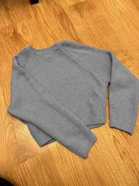 Синій короткий вʼязаний светр від Defacto