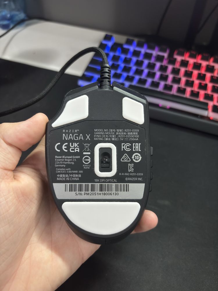 Myszka gamingowa Razer Naga X uszkodzona
