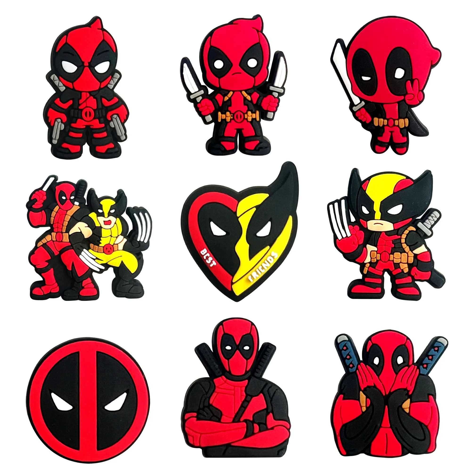 Przypinki do butów crocs DEADPOOL WOLVERINE Avengers MARVEL prezent