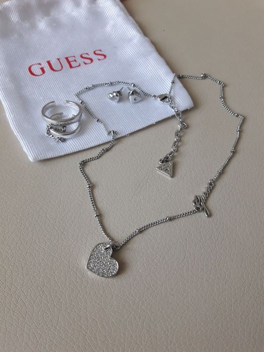 Набор Guess кольцо,цепочка,серьги бу