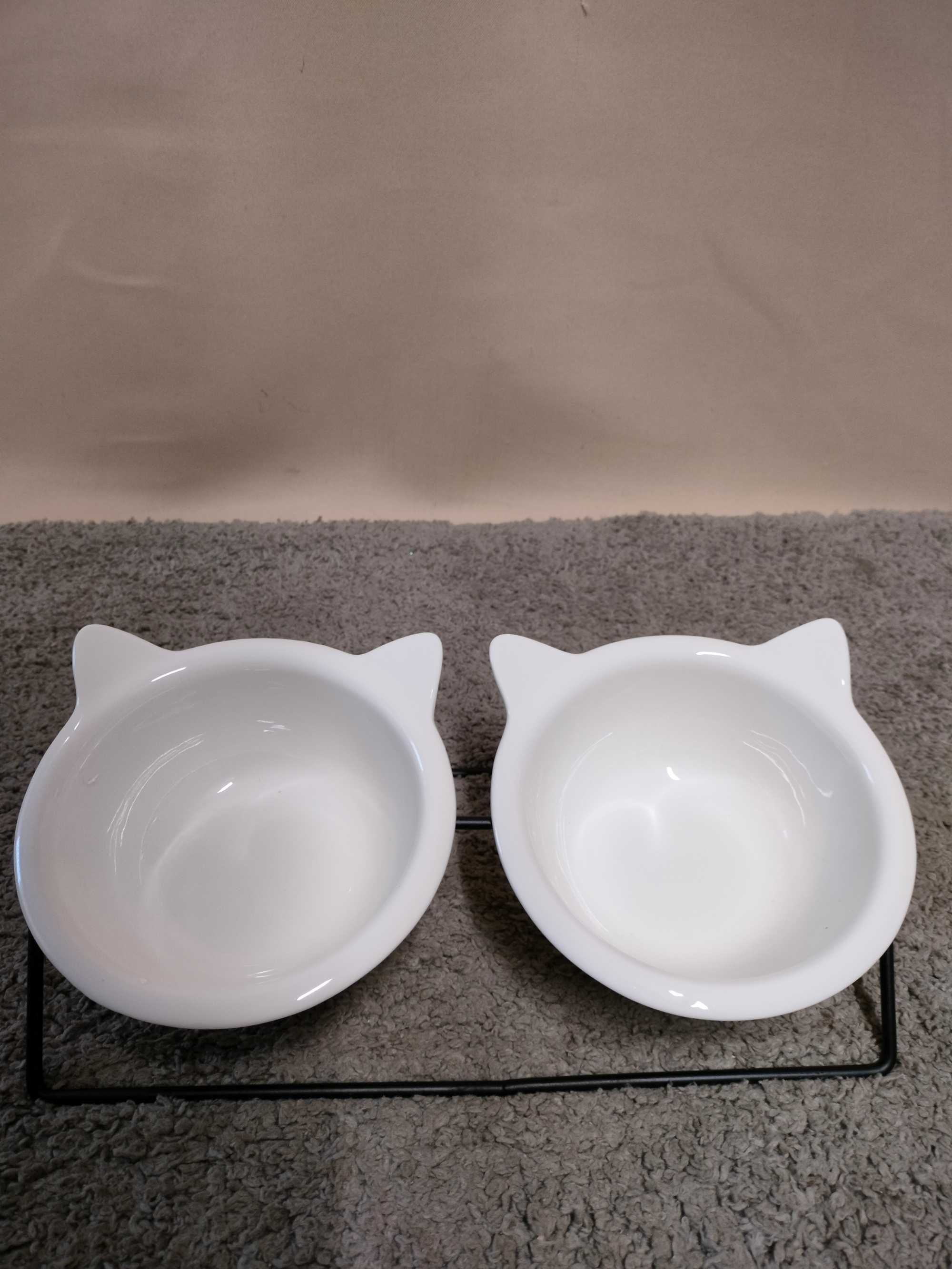 Podwójna miska ceramiczna dla kota