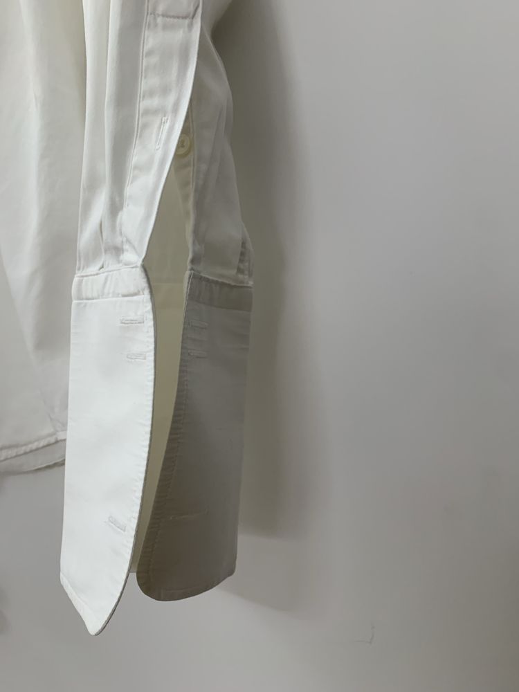 3 Koszule męskie ślubne na spinki PAWO 40 śmietankowa Viviana slim fit