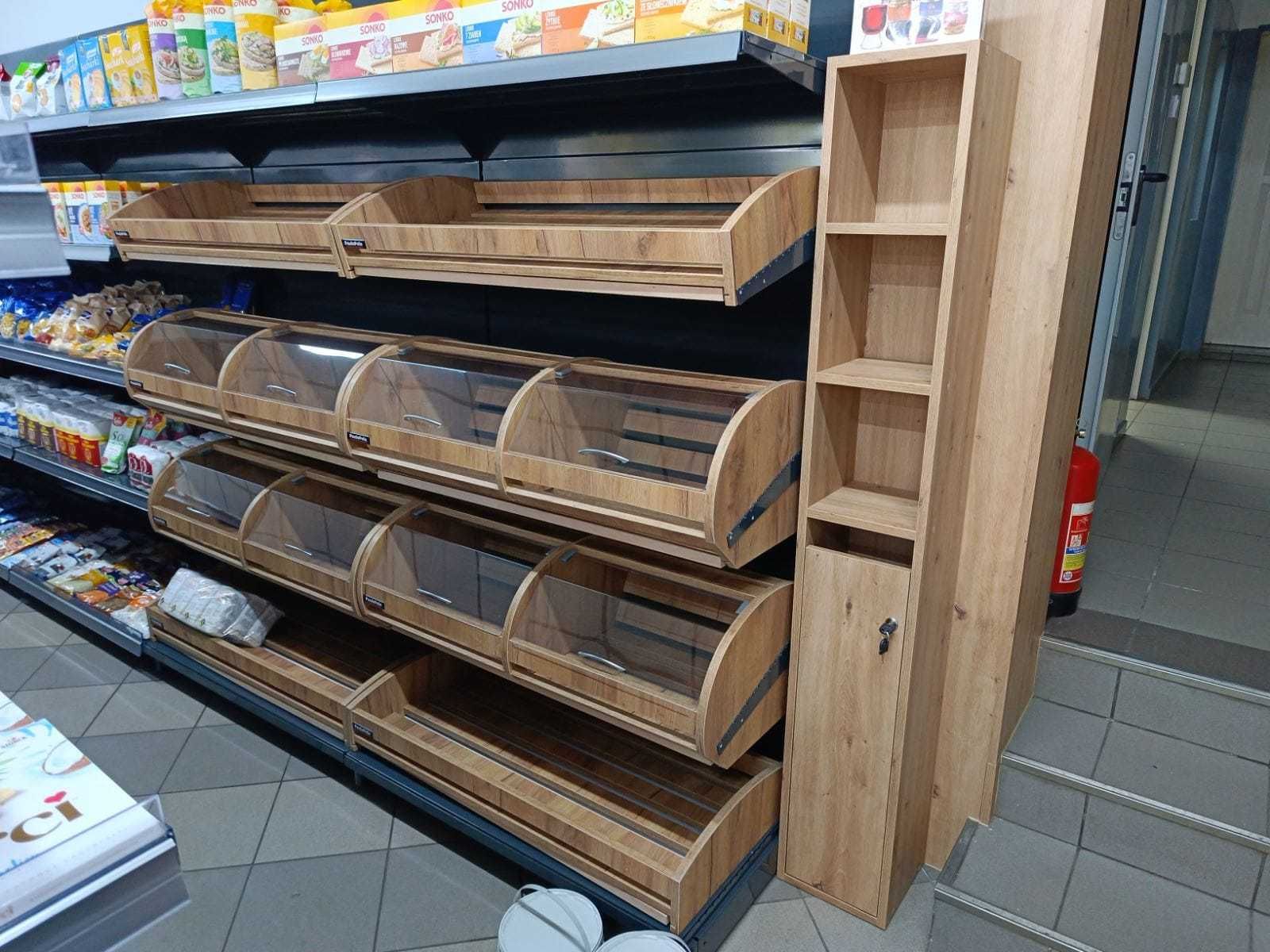 REGAŁ SKLEPOWY na pieczywo piekarniczy na chleb lada sklepowa brzoza