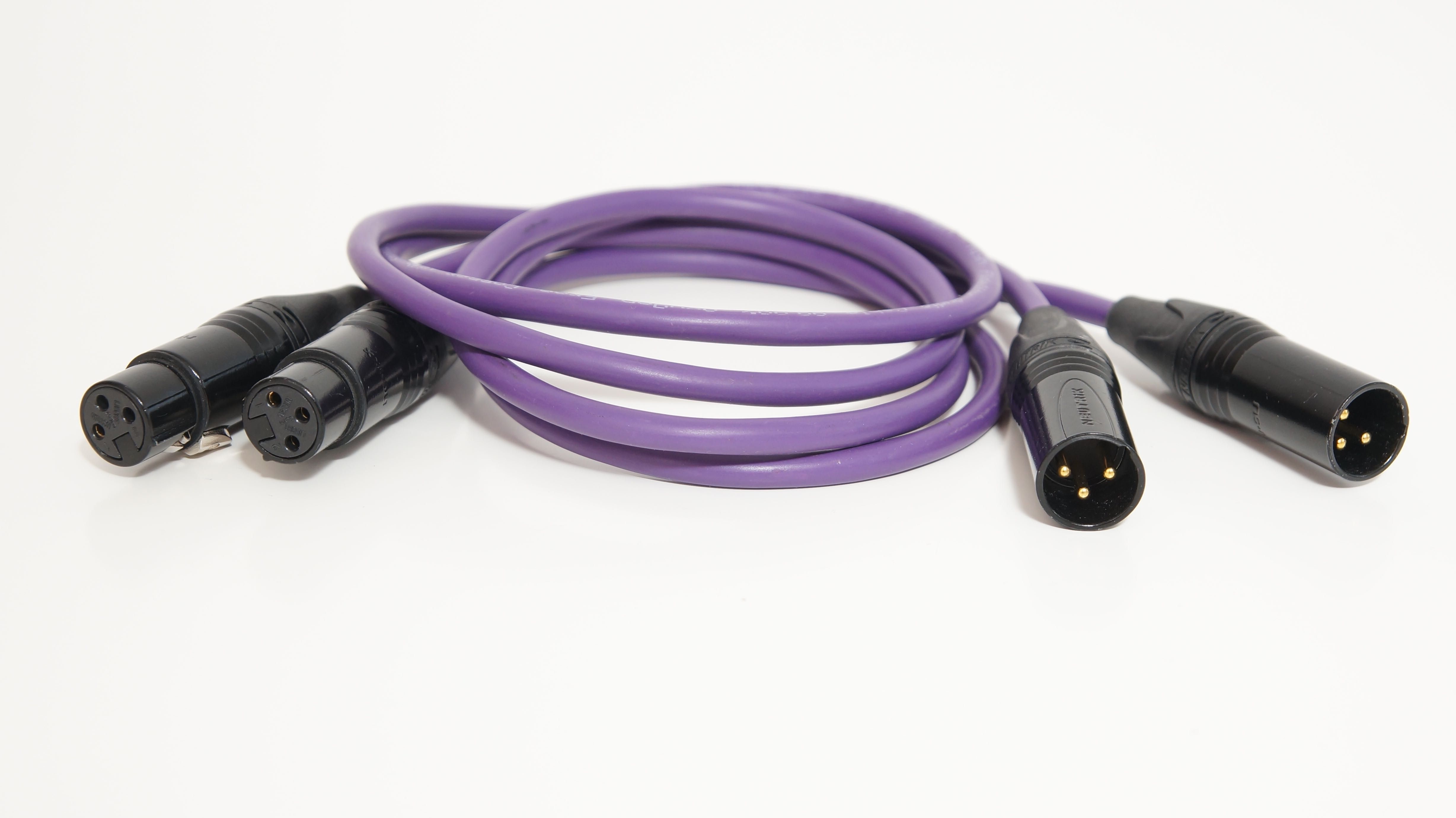Kabel 2 X XLR Melodika Purple Rain MD2X10 1m wtyki Neutrik