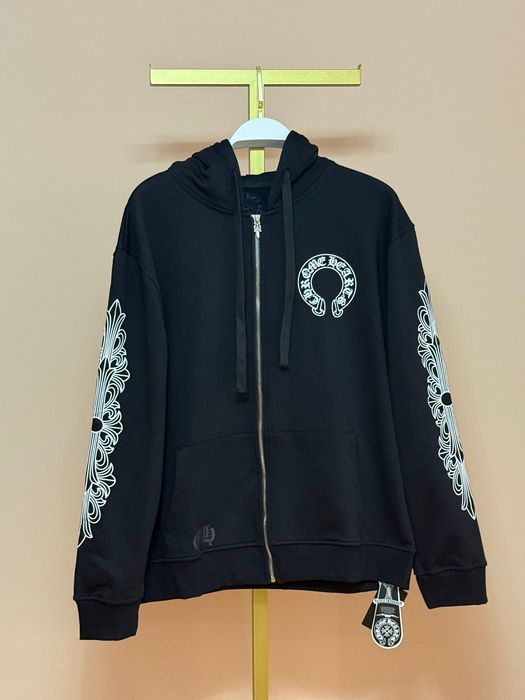 Chrome hearts zip hoodie /чорне худі на блискавці від Chrome Hearts/L