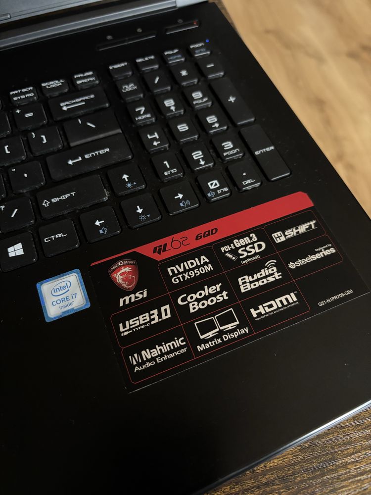 Laptop MSI GL62 6QD, i7 6700HQ, GTX 950M, 8Gb ram