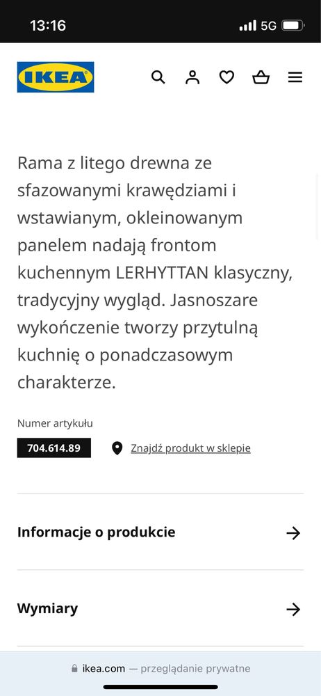 Drzwi LERHYTTAN jasnoszary 100x60
