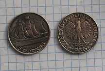 moneta II 5 zł 1936 Żaglowiec