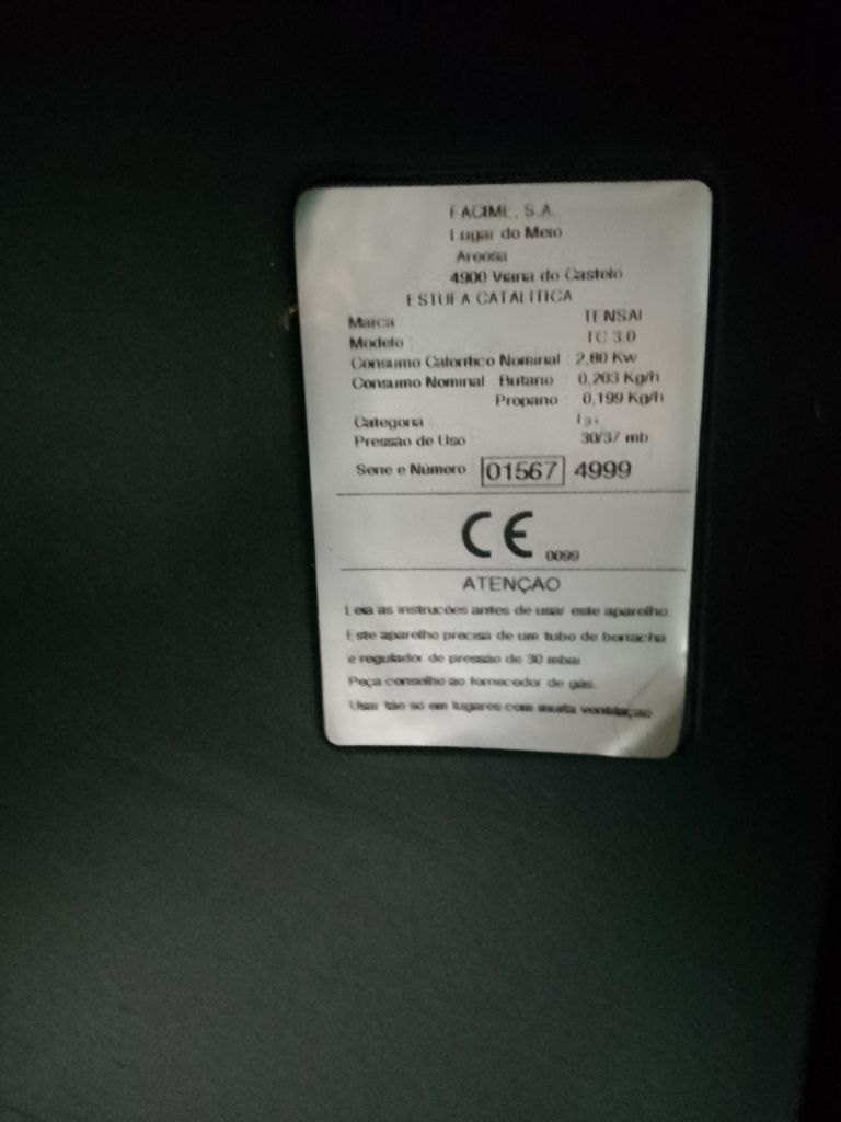 Aquecedor a gás tensai
