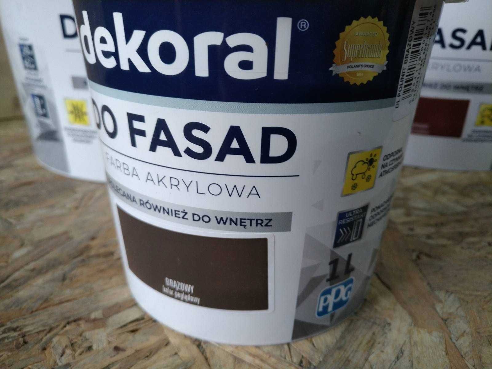 Farba wiśniowa do fasad betonu Dekoral 12L