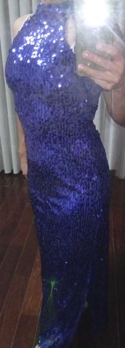 Vestido cerimónia com lantejoulas