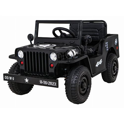 Wojskowe auto na akumulator JH103 Willys 4x4 Czarny