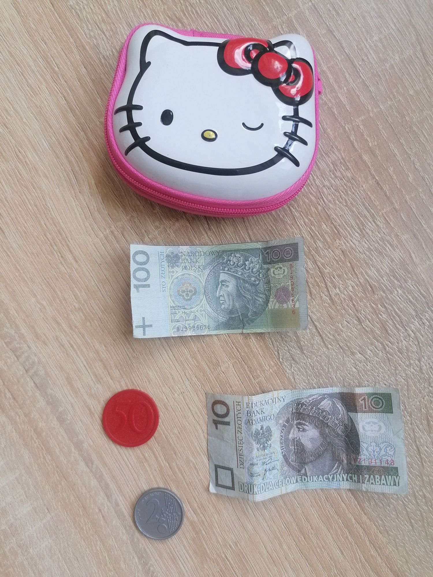 Torebka do ręki i portfelik Hello Kitty + pieniążki Zabawka edukacyjna